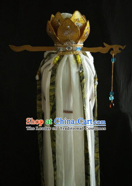 Ancient Chinese Costume hanfu Chinese Wedding Dress traditional china Cosplay Swordsman Wig Clothing Headwear