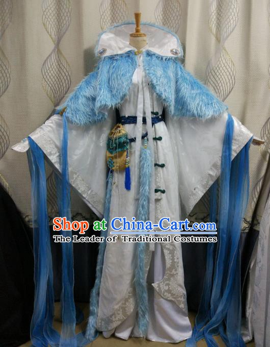 China Ancient Cosplay Swordsman Nobility Childe Costume Knight Fancy Dress for Men