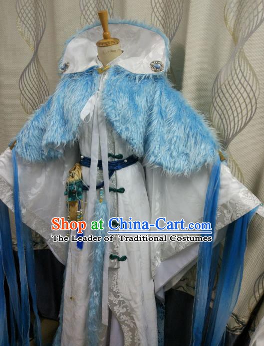 Ancient Chinese Costume hanfu Chinese Wedding Dress traditional china Cosplay Swordsman Wig Clothing Headwear