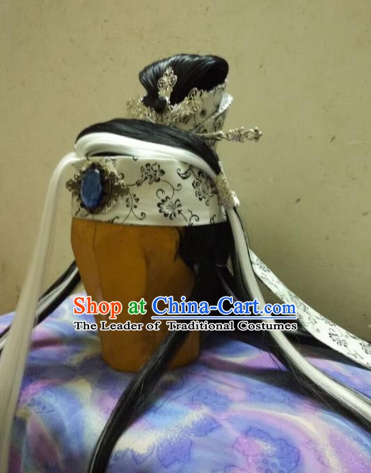 Ancient Chinese Costume hanfu Chinese Wedding Dress traditional china Cosplay Swordsman Wig Clothing Headwear