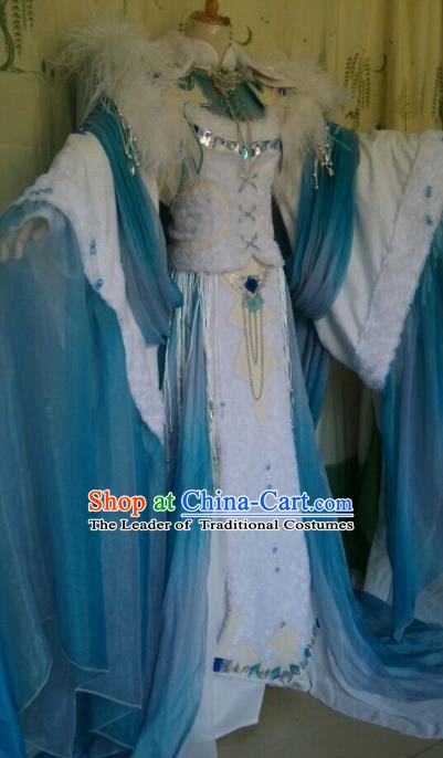 Ancient Chinese Costume hanfu Chinese Wedding Dress traditional china Cosplay Swordsman Wig Clothing Headwear