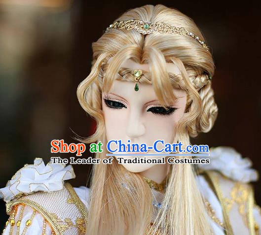 Traditional China Ancient Cosplay Prince Hair Accessories Wig and Headwear for Men