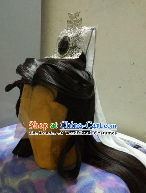 Ancient Chinese Costume hanfu Chinese Wedding Dress traditional china Cosplay Swordsman Wig Clothing Headwear
