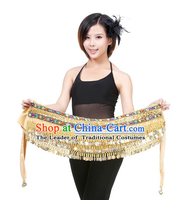 Asian Indian Belly Dance Champagne Waistband Accessories India Raks Sharki Diamante Belts for Women