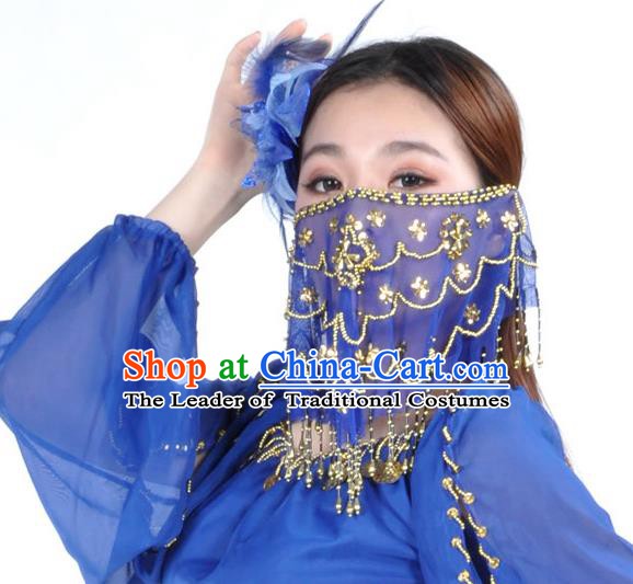 Asian Indian Belly Dance Royalblue Veil India National Dance Mask Veil for Women