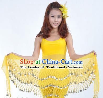 Asian Indian Belly Dance Waist Accessories Yellow Waistband India Raks Sharki Belts for Women