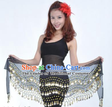 Asian Indian Belly Dance Waist Accessories Black Waistband India Raks Sharki Belts for Women