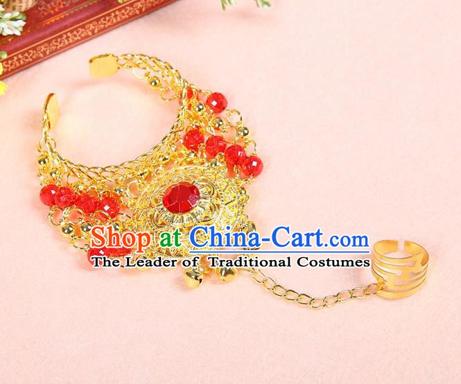 Top Belly Dance Accessories Red Crystal Bracelets for Women