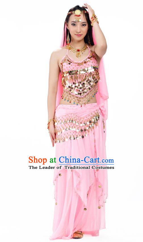 Top Indian Belly Dance Costume Oriental Dance Pink Dress, India Raks Sharki Clothing for Women