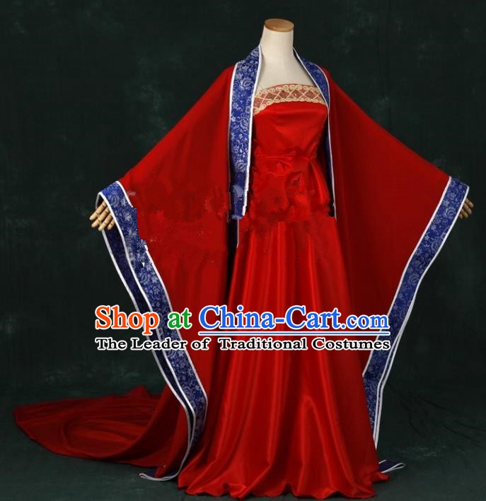 Traditional Chinese Tang Dynasty Palace Lady Wedding Costume Ancient Bride Clothing for Women