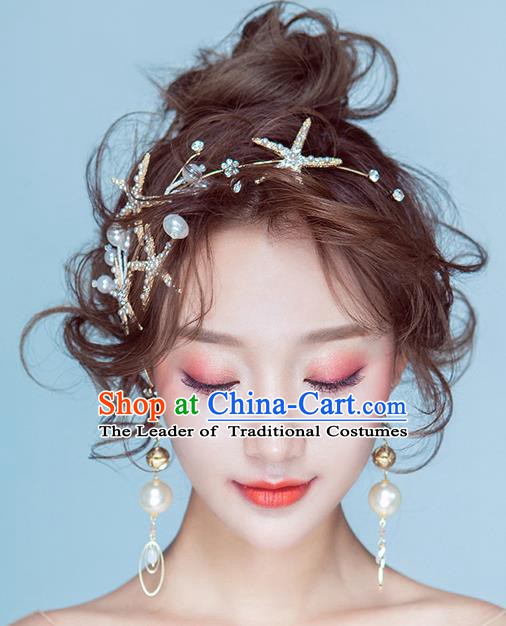 Handmade Classical Wedding Hair Accessories Bride Crystal Stars Hair Clasp Headband for Women