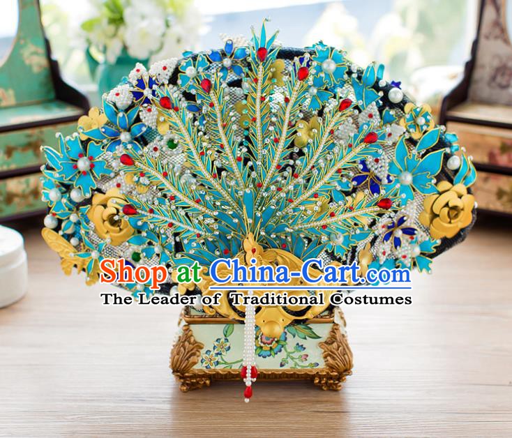 Chinese Handmade Classical Qing Dynasty Palace Hair Accessories Ancient Hairpins Phoenix Coronet Headdress for Women