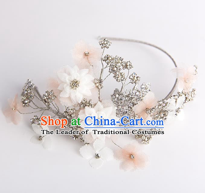 Handmade Classical Wedding Hair Accessories Bride Crystal Flowers Hair Clasp Headwear for Women