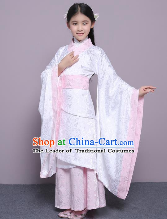 Traditional China Han Dynasty Princess Costume, Chinese Ancient Palace Lady Hanfu Clothing for Kids