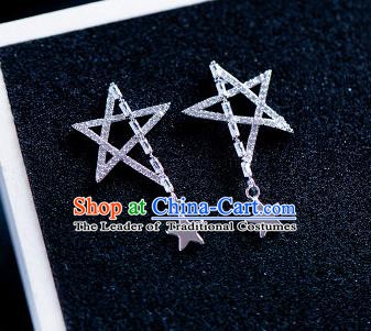 Handmade Classical Wedding Accessories Baroque Crystal Star Earrings for Women