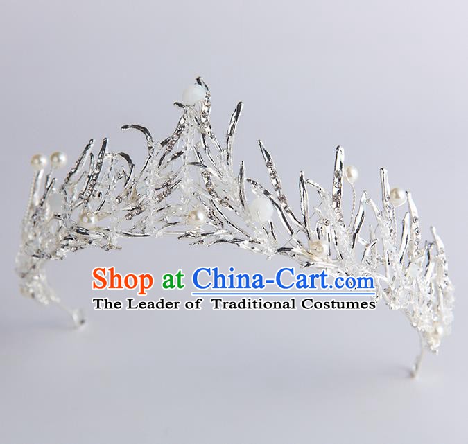 Handmade Classical Hair Accessories Crystal Royal Crown Baroque Princess Headwear for Women