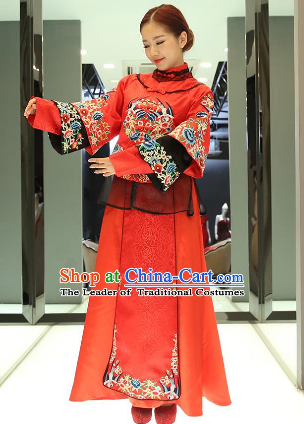 Traditional Chinese Wedding Costumes Traditional Xiuhe Suits Ancient Chinese bridal Full Dress