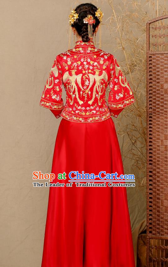 Traditional Chinese Wedding Costumes Traditional Xiuhe Suits Ancient Chinese bridal Full Dress