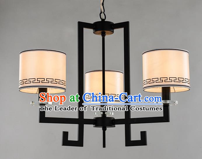 Traditional Chinese Ceiling Palace Lanterns Handmade Three-Lights Lantern Ancient Lamp