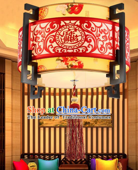 Traditional Chinese Carving Ceiling Palace Lanterns Handmade Wood Hanging Lantern Ancient Lamp