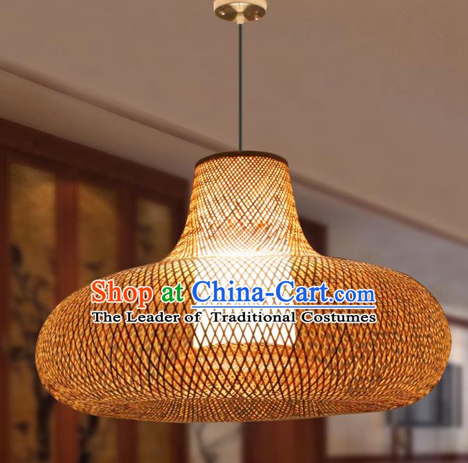 Traditional Asian Wickerwork Lanterns Handmade Hanging Ceiling Lantern Ancient Lamp