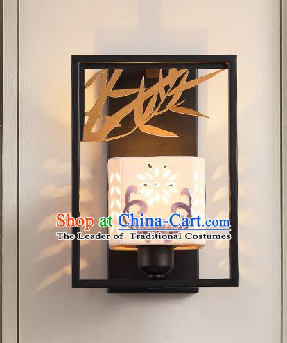 Traditional China Ancient Bamboo Chrysanthemum Wall Lanterns Handmade Iron Lantern Ancient Lamp