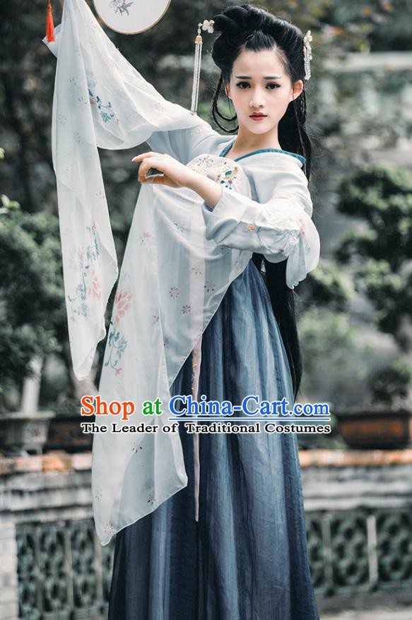 China Tang Dynasty Princess Dance Costume Ancient Palace Lady Embroidered Dress for Women