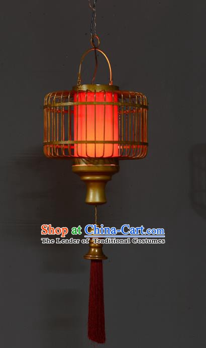 Traditional Thailand Handmade Iron Red Hanging Lantern Southeast Asian Lanterns Religion Lantern