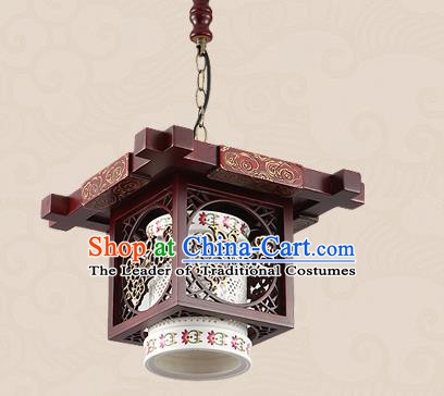 Traditional Chinese Handmade Lantern Asian Wood Carving Ceiling Lanterns Ancient Lantern