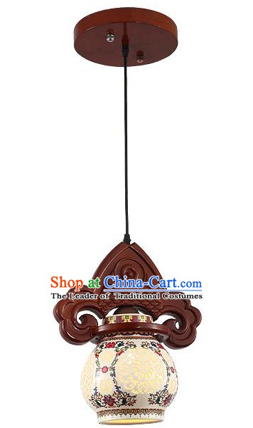 Traditional Chinese Handmade Hanging Lantern Wood Fish Lantern Ancient Palace Ceiling Lanterns