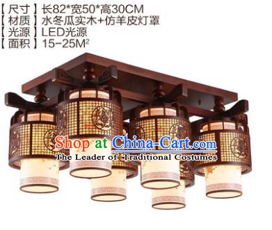 Traditional Chinese Handmade Six-Lights Lantern Wood Carving Lantern Ancient Palace Ceiling Lanterns