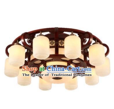 Traditional Chinese Handmade Ten-Lights Lantern Wood Lantern Ancient Palace Ceiling Lanterns