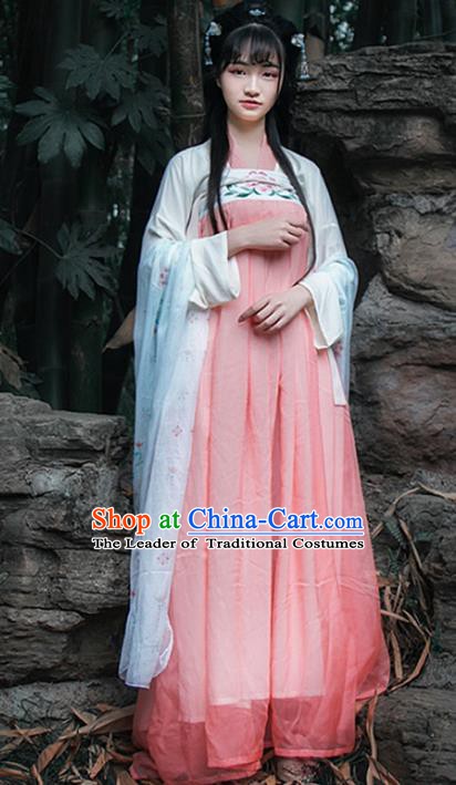 Chinese Tang Dynasty Princess Dress Costume Ancient Hanfu Embroidered Clothing for Women
