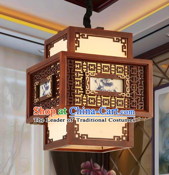 Traditional Chinese Handmade Painted Ceiling Lantern Carving Palace Lanterns Ancient Lamp