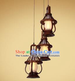 Traditional Chinese Handmade Palace Lantern Three-Lights Lanterns Ancient Hanging Lamp