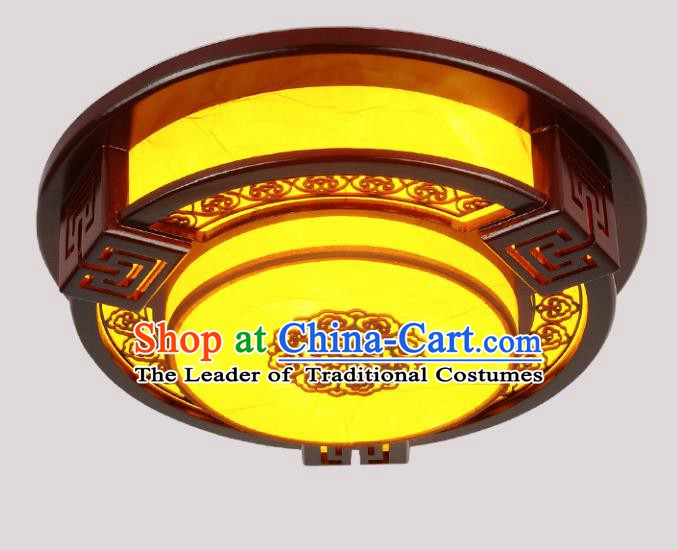 Traditional Chinese Palace Lantern Handmade Wood Round Ceiling Lanterns Ancient Lamp