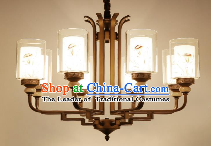 China Handmade Eight-Lights Ceiling Lanterns Traditional Chinese Palace Lantern Ancient Lanterns