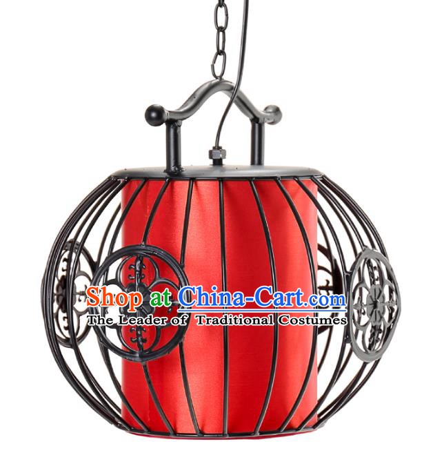 Top Grade Handmade Black Birdcage Palace Lanterns Traditional Chinese Iron Lantern Ancient Ceiling Lanterns