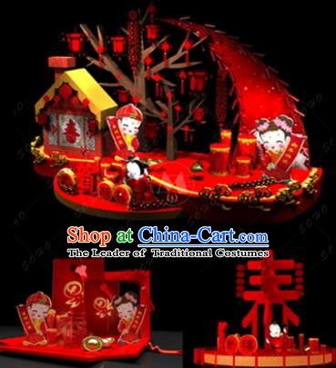 Handmade China Spring Festival Arrangement Archway Decorations Lights Lanterns Stage Display Lamp