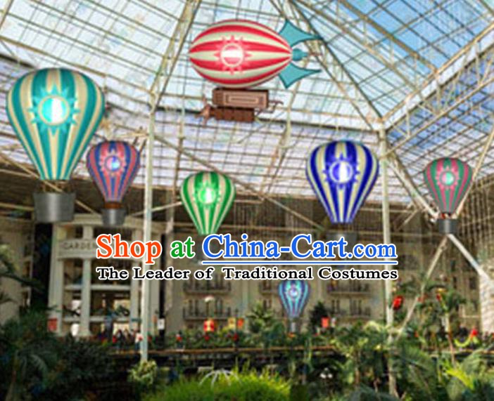 Handmade Chinese New Year Decorations Hot Air Balloon Lanterns Stage Display Lamp