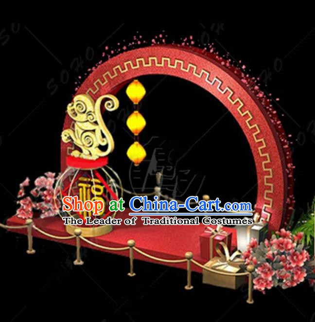 China Traditional Arrangement Monkey Year Lamp Decorations Lamplight Stage Display Lanterns