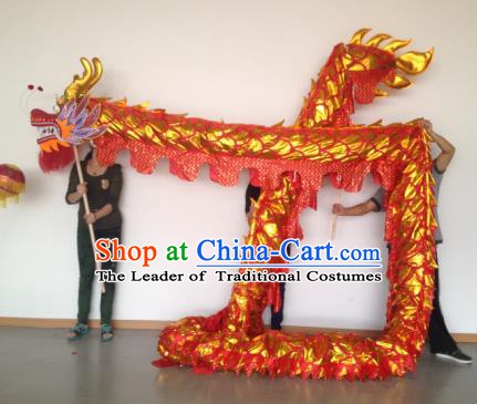 Chinese Professional Red Dragon Dance Costumes Lantern Festival Celebration Dragon Parade Props Complete Set