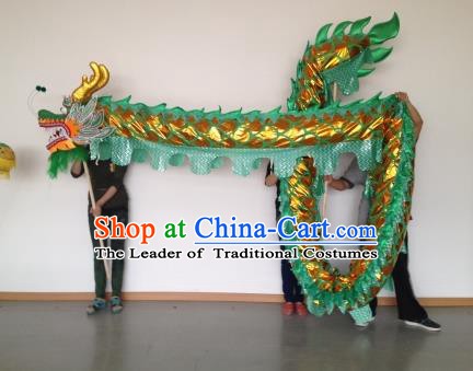 Chinese Professional Green Dragon Dance Costumes Lantern Festival Celebration Dragon Parade Props Complete Set