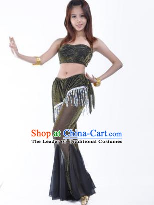 Traditional Indian Belly Dance Training Clothing India Oriental Dance Black Outfits for Women