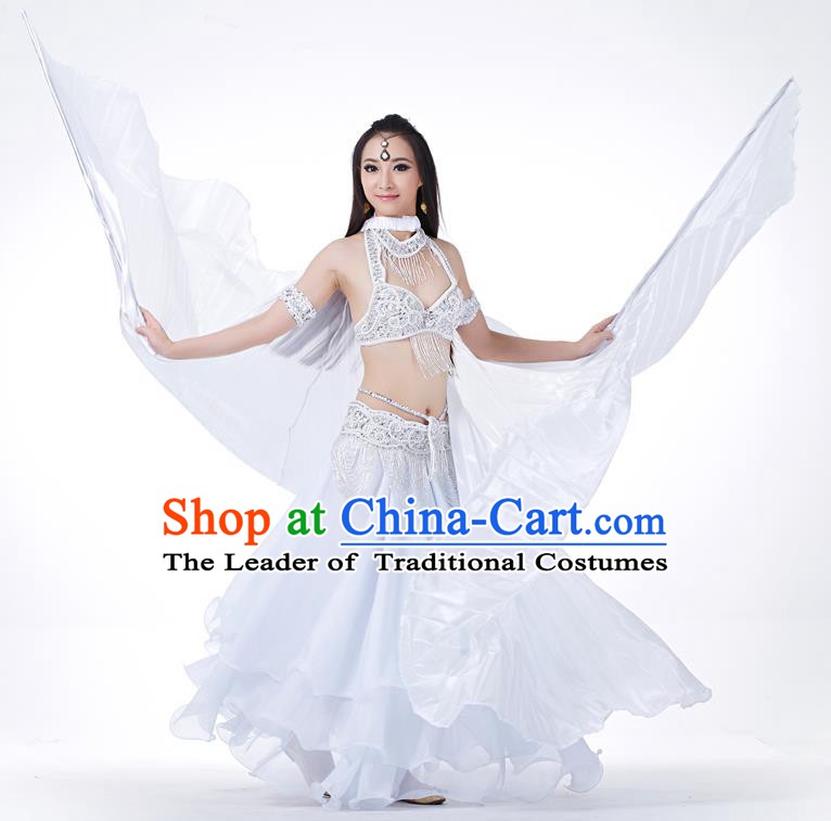Indian Traditional Belly Dance White Wings India Raks Sharki Props for Women