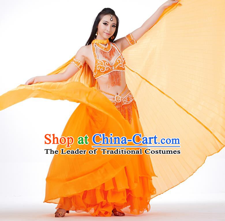 Indian Traditional Belly Dance Orange Wings India Raks Sharki Props for Women
