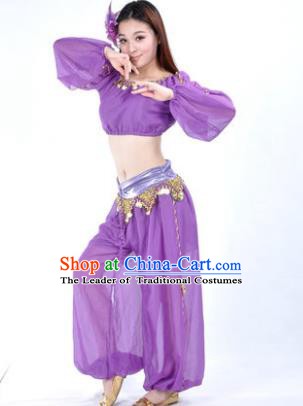 Traditional Bollywood Dance Performance Purple Clothing Oriental Dance Belly Dance Costume for Women