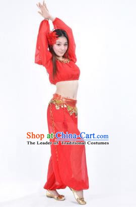 Traditional Bollywood Dance Performance Red Clothing Indian Dance Belly Dance Costume for Women