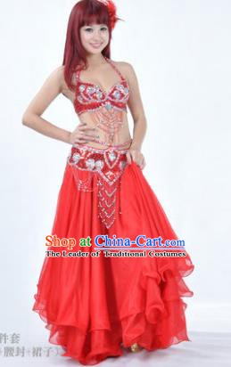 Traditional Indian Bollywood Belly Dance Red Dress India Oriental Dance Costume for Women