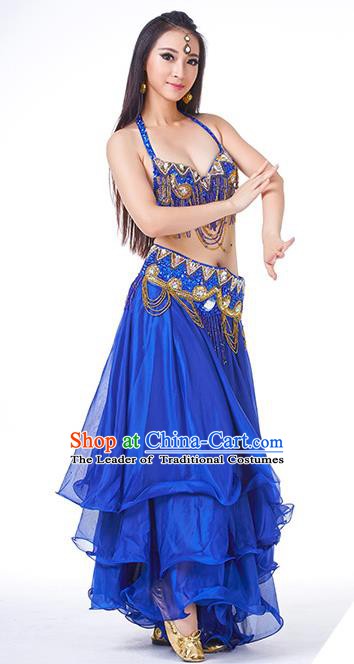 Asian Indian Traditional Costume Oriental Dance Royalblue Dress Belly Dance Stage Performance Clothing for Women